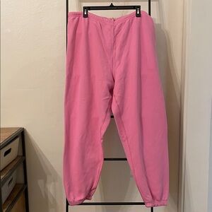SKIMS pink cotton fleece jogger sweatpants